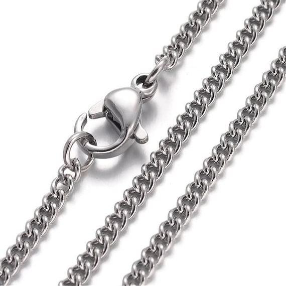 Stainless Steel Necklace 18 Curb Chain With Lobster Clasp 18 Inches 2025 