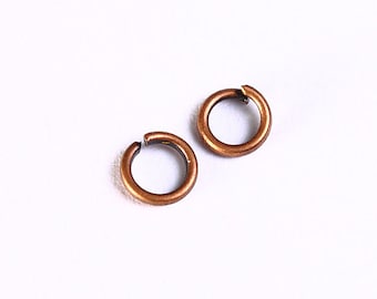 4mm antique copper jumpring - antique copper round jump rings - Open Jumprings - Nickel free (1041)