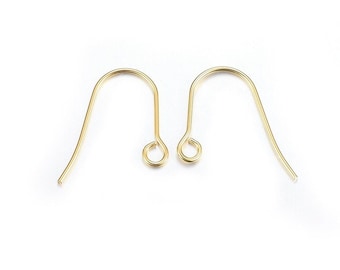 Stainless steel earring hooks - Gold color - Stainless steel earring hooks ear wire - Stainless steel ear wire hooks - 13mm x 19mm (2346)