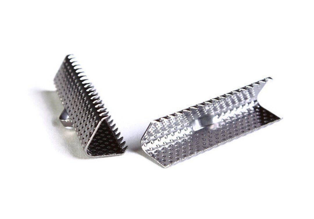 25mm Gunmetal Ribbon ends Clamps Crimp Ribbon End Clasps Etsy 日本