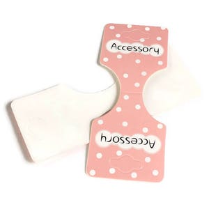 Pink Dot white jewelry display cards - Necklace Display Cards - Accessory Message cards - label display cards (2011)