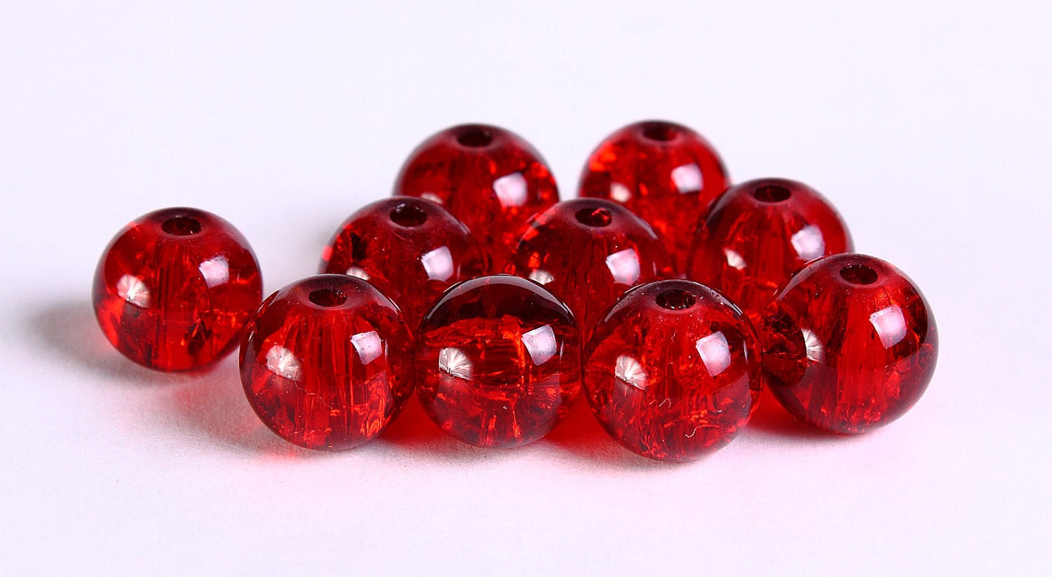 10mm Red Crackle Beads Red Crackle Glass Beads Round Beads Etsy Canada