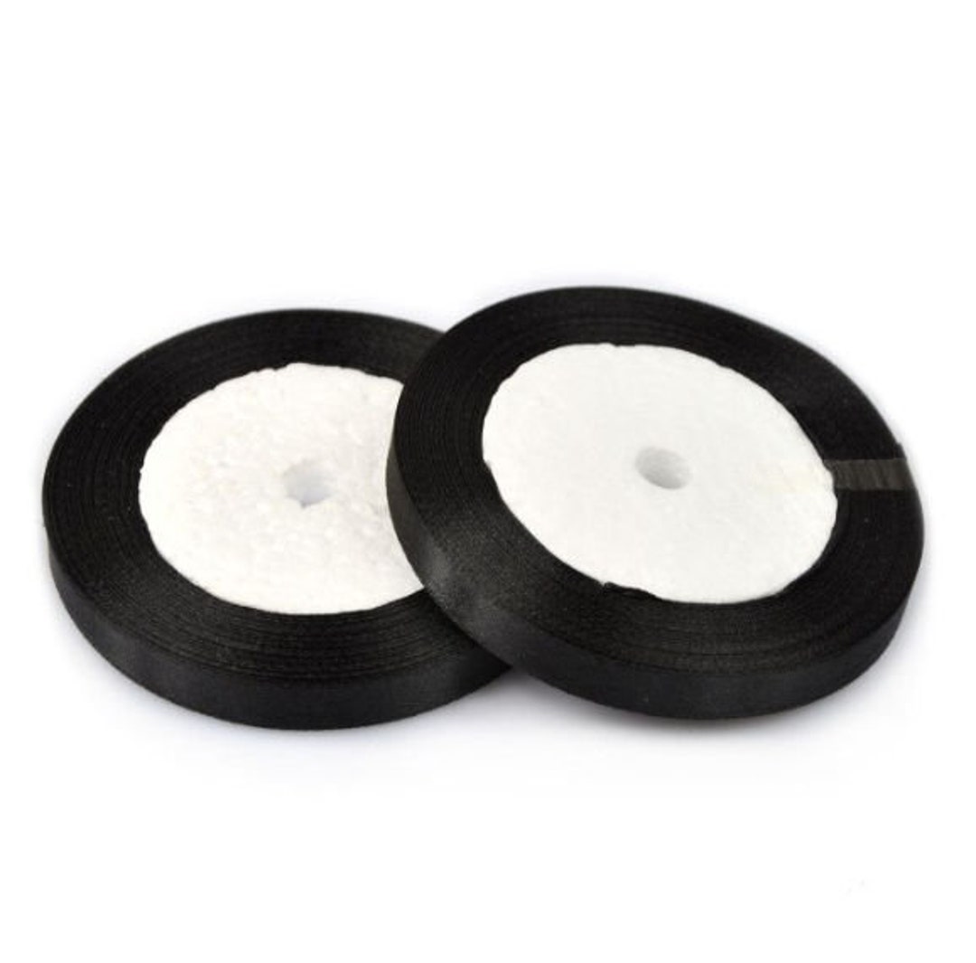 10mm Black Satin Ribbon 3/8 Inch Black Satin Ribbon