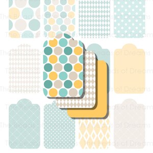 Printable digital collage sheet - retro tag - digital labels - digital tags - mixed color tag - png jpg pdf - INSTANT DOWNLOAD - cs0258
