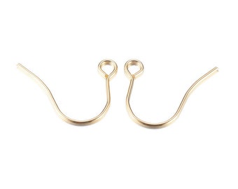 Stainless steel earring hooks - Gold color - 304 Stainless steel earring hooks ear wire - ear wire hooks - 15mm x 18mm (2363)