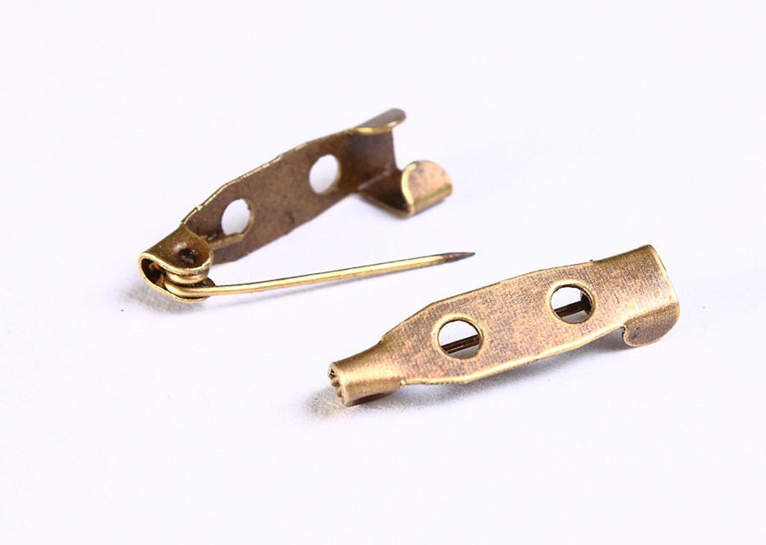 Antique Brass Brooch Pin Backs Brooch Findings 20mm X 5mm Etsy