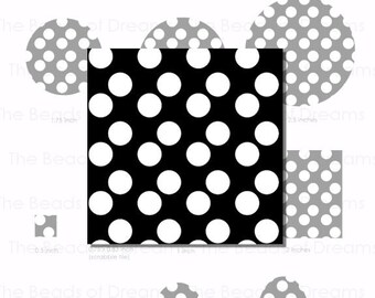 Black white Polka dots - Digital collage sheet - Printable Instant download for cameo - Digital jewelry kit - INSTANT DOWNLOAD (cs0117)