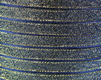 6mm Sparkle blue yellow ribbon - Satin ribbon - Metallic Sparkle satin ribbon - Spool ribbon - 25 yards - 75 feet (R051)