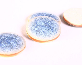 20mm blue porcelain cabochons - blue handmade cabochons -  crackle cabochons - round cabochon (1220)