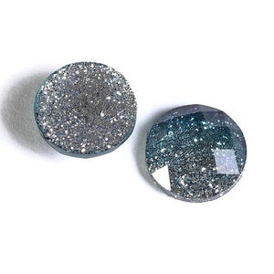 12mm Blue silver glitter cabochon gradient sparkly cabochons Galaxy glitter cabochon 12mm Kawaii cabochon 1557 image 1