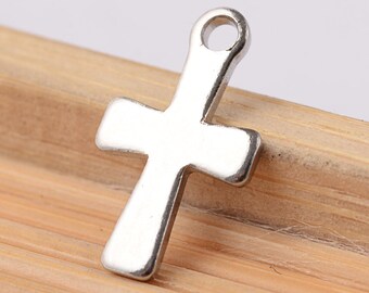 Stainless Steel cross charms - stainless steel charms - Stainless steel crosses charms - 12mm x 7mm (2046)