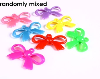 Mixed color Bowknot links - 24mm x 38mm - 2 holes (1348---)