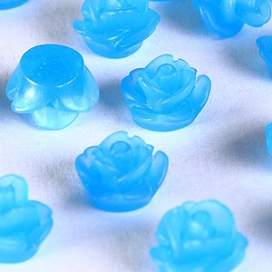 7.5mm cabochons en forme de rose fleur cabochon bleu (663)