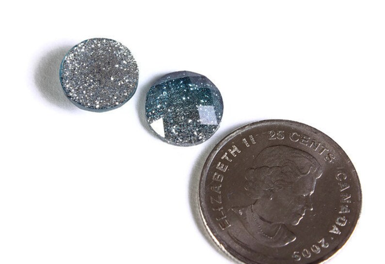 12mm Blue silver glitter cabochon gradient sparkly cabochons Galaxy glitter cabochon 12mm Kawaii cabochon 1557 image 3