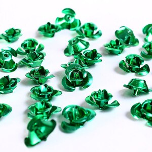 12mm vert cabochon en aluminium forme de rose fleur (687)