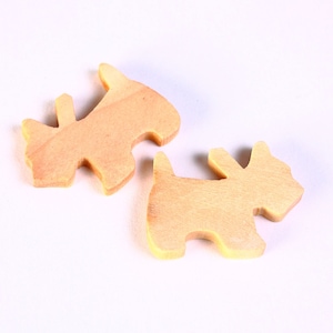 26mm x 20mm Cabochons de bois en forme de chien (1354)