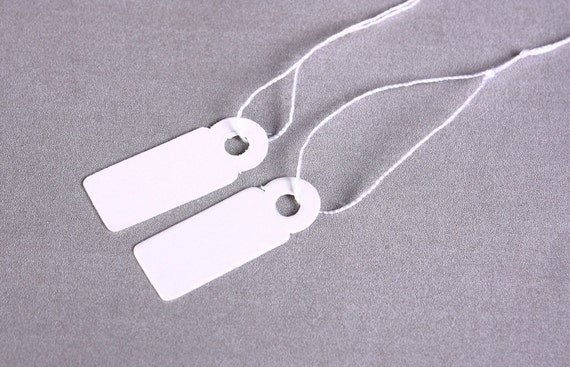 Jewelry Price Tags White Cotton String Tags Blank Tags 24x9mm 1565