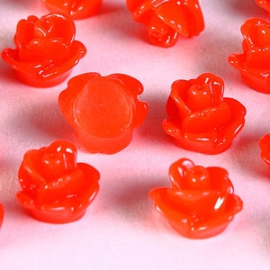 8mm Rouge cabochons en forme de rose fleur cabochon (664)