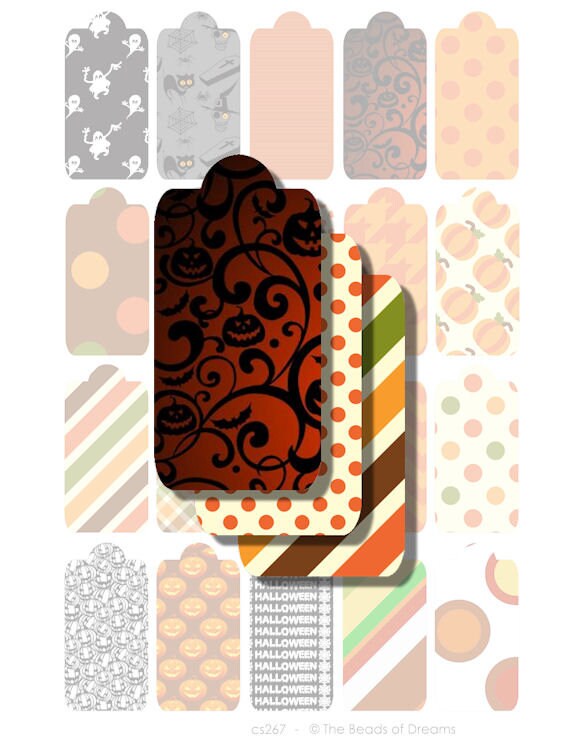20 Halloween tags - Printable digital collage sheet - Digital tag - Digital price tags - Printable tag - INSTANT DOWNLOAD - cs0267