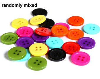 13mm Mixed color button - resin button - craft button - Round buttons - 4 holes (1608)