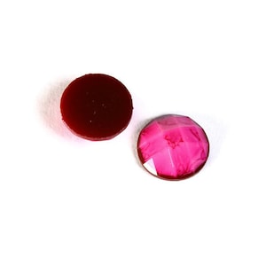 12mm Cabochons ronds de couleur rose en résine (1462)