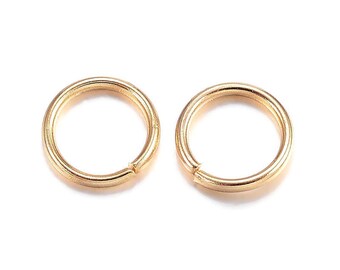 4mm stainless steel jumprings - 4mm gold color jump rings - 4mm round jumprings - 4mm split jump rings - 4mm open jump rings (2431)