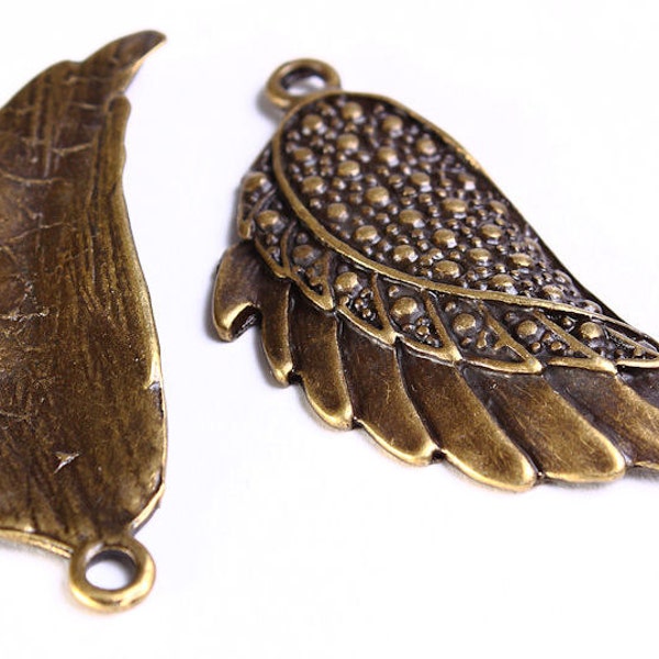 Ailes médaillon breloque pendentifs en laiton antique bronze antique (436)