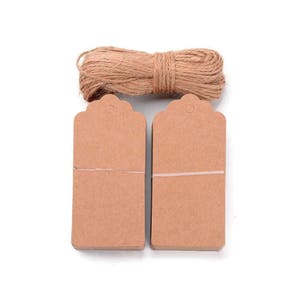 Jewelry price tags - Jewelry Display Paper Price Tags with Hemp Yarn - blank tags - Kraft Tags -  95mm x 45mm (1917)