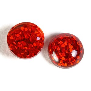 12mm Cabochons ronds de couleur rouge en résine (1818)