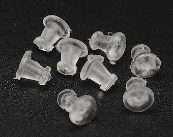 Earring back stopper - earring stoppers rubber clear -  Earnuts Earrings Backs stopper - Nickel free - Lead free - Cadmium free (2063)