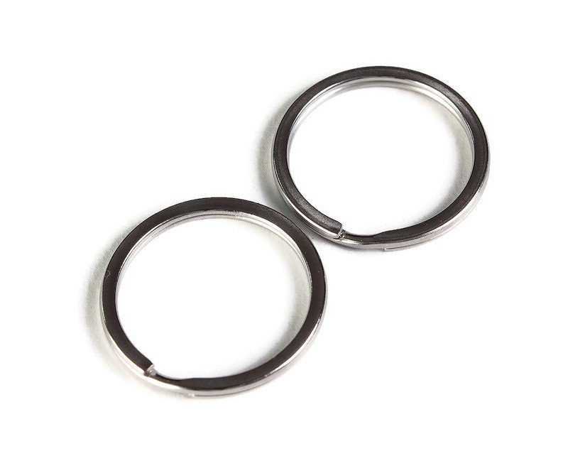 Stainless Steel Key Rings - 20 Pcs , Round Split Key Rings for Keychains -  Surgical Grade Stainless Steel Keychain Rings,,25mm，G27014 