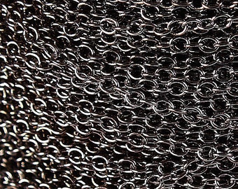 2mm x 1.5mm gunmetal cable chain - black cable chain (599)