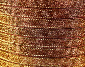 6mm Peru brown gold Sparkle ribbon - Satin ribbon - Metallic Sparkle ribbon - Spool ribbon - 25 yards - 75 feet (R063)
