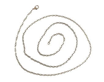 30" length - Antique brass necklace 30" - Cable Chain with Lobster Clasp - 30 inches - Cadmium free (2387)