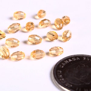 6mm x 4mm golden rice beads brown oval beads faceted glass bead 1112 image 2