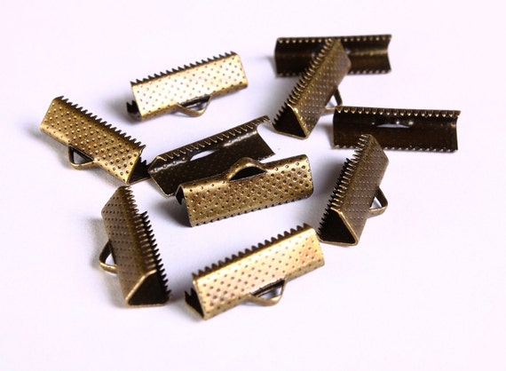 Ribbon end antique brass 1064 Nickel free antique bronze ribbon end 10mm x 7mm lead free cadmium free