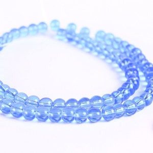 4mm blue round glass beads strand beads 326 image 2