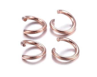 3mm stainless steel jumprings - 3mm rose gold color jump rings - 3mm round jumprings - split jump rings - open jump rings (2500)