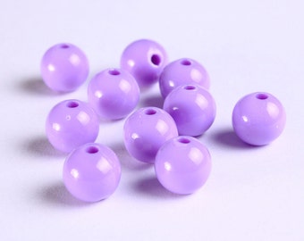 10mm Purple beads - 10mm purple opaque beads (1122)