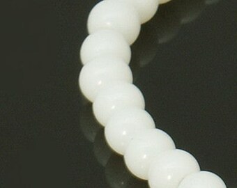 4mm white beads - 4mm opaque beads - 4mm round beads - strand beads - spacer beads (1143)