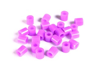 5mm purple mauve violet tube acrylic beads - large hole - Hama beads - Fuse beads (1467)