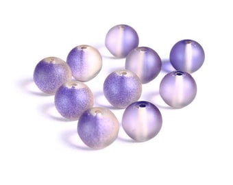 10mm purple round rubberized glass beads - Rubber cover loose beads (1505)