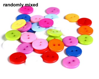 11mm Mixed color button - resin button - craft button - Round buttons - 2 holes (1602)