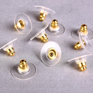 BEADNOVA Earring Backs for Studs Earring Backing Gold Plated Bullet Clutch  Earring Backs Stopper Pierced Earring Backs for Posts 120pcs