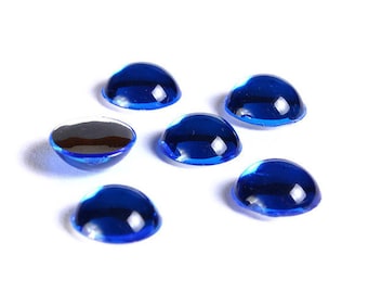 11mm blue round cabochons  Blue round cabochons - Acrylic round cabochon with Silver Foil (1635)