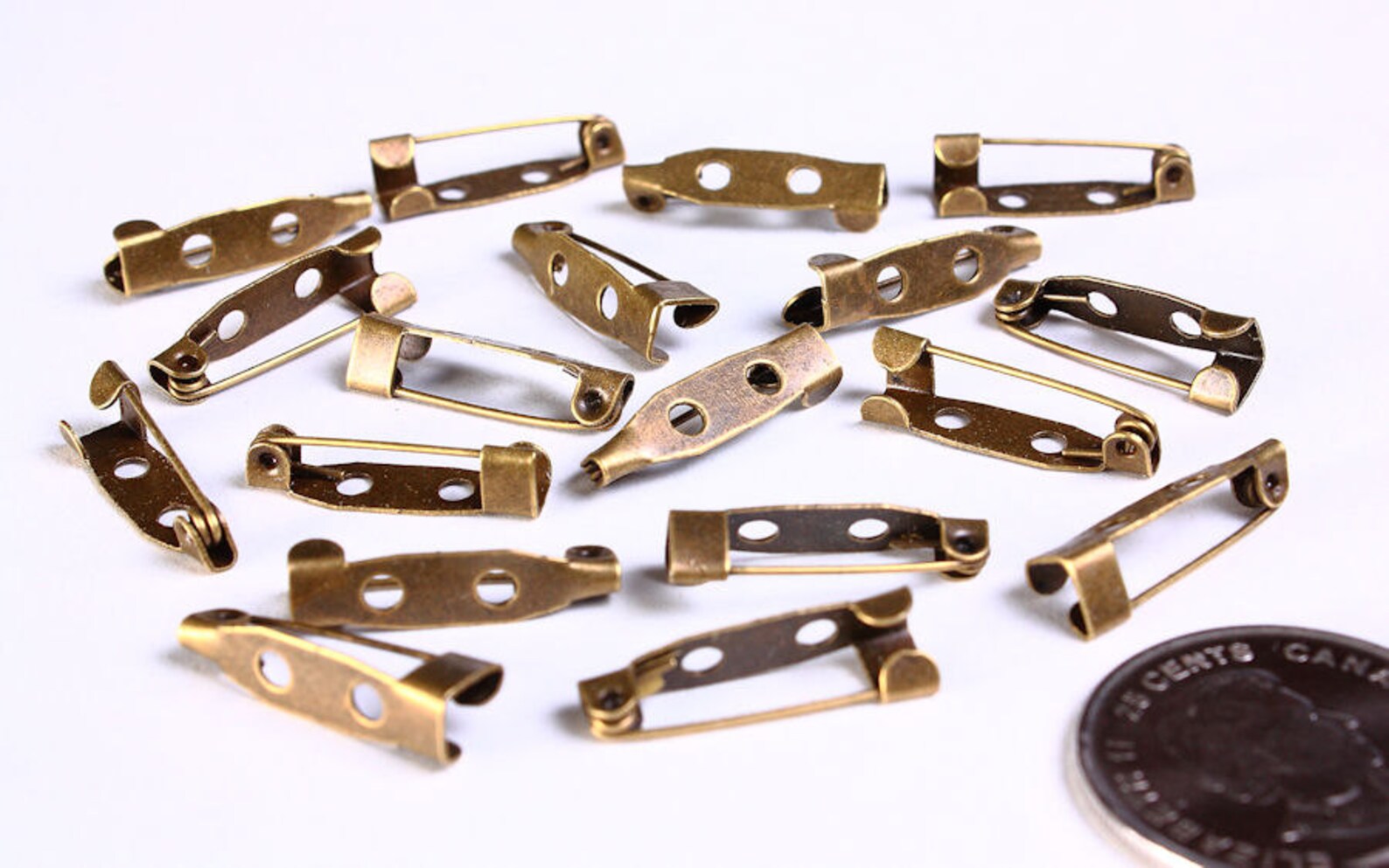 Antique brass brooch Pin backs brooch findings 20mm x 5mm Etsy