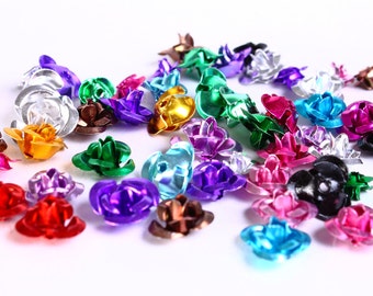 Aluminum rose cabochons - flower cabochon beads - mixed color - 6mm to 12mm (422)