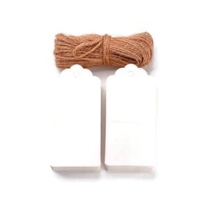 White Jewelry price tags - Jewelry Display Paper Price Tag with Hemp Yarn - blank tag - White Tag -  95mm x 45mm (1918)