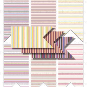 6 lined pennants - Flags - Printable digital collage sheet - Printable flag 5x2.5 Inch - pdf jpg png INSTANT DOWNLOAD - cs0076