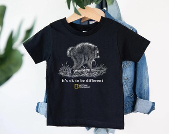 Jimothy Racoon It's Ok to be Different Youth Shirt, Funny Short Spine Raccoon Graphic Tee, Wildlife Apparel, Sacastic Trash Panda